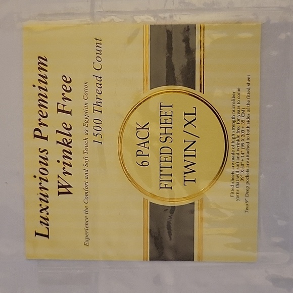 Elegant Comfort 6 pk fitted bottom sheets Twin/XL White wrinkle free 1500TC New… - Picture 3 of 6
